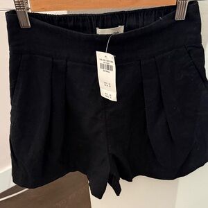 Abercrombie & Fitch Black High Waist Linen Shorts NWT